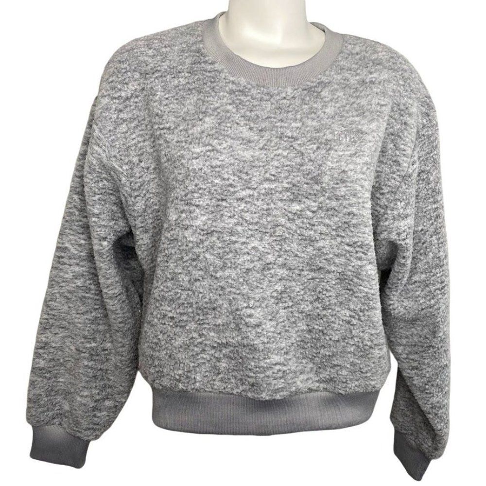 Levi's Fleece Sweatshirt Top Women's XS Gray Crewneck Soft Relaxed Long-Sleeve